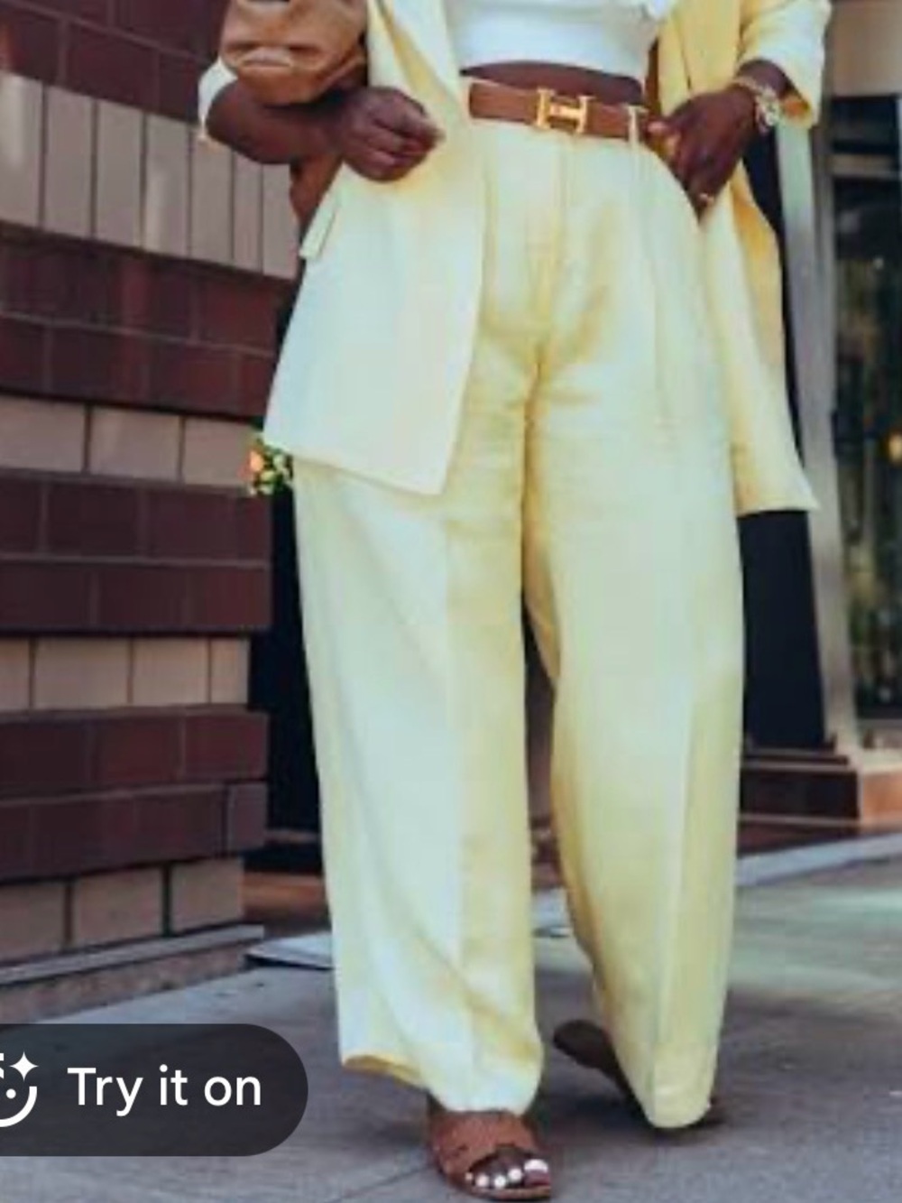 H&M Lemon High-Waist Linen Trousers 6